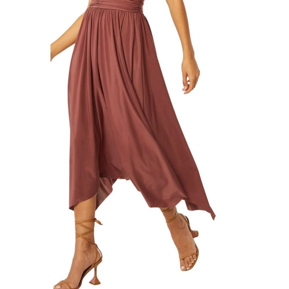 NEW MISA Los Angeles Size M, Carissa Halter Neck Cutout Handkerchief Hem Dress - Picture 4 of 4